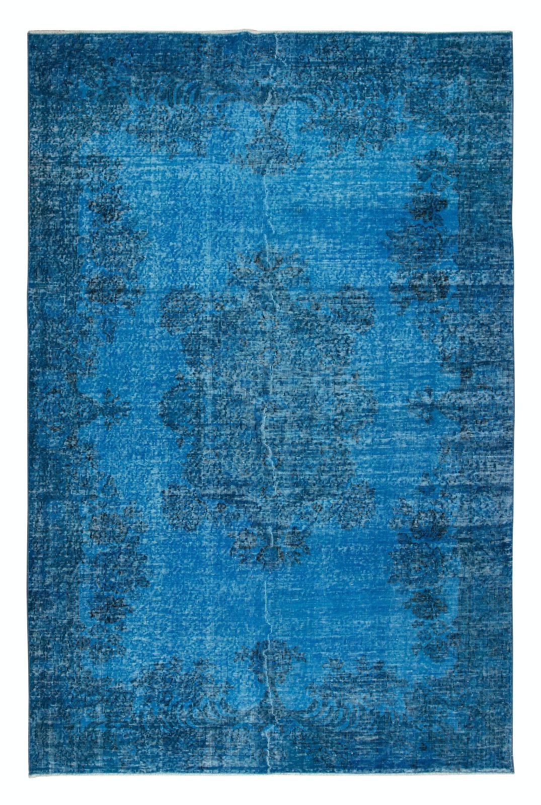 6x9 Ft Ocean Blue Handmade Turkish Rug For Living Room, Bedroom, Dining Room