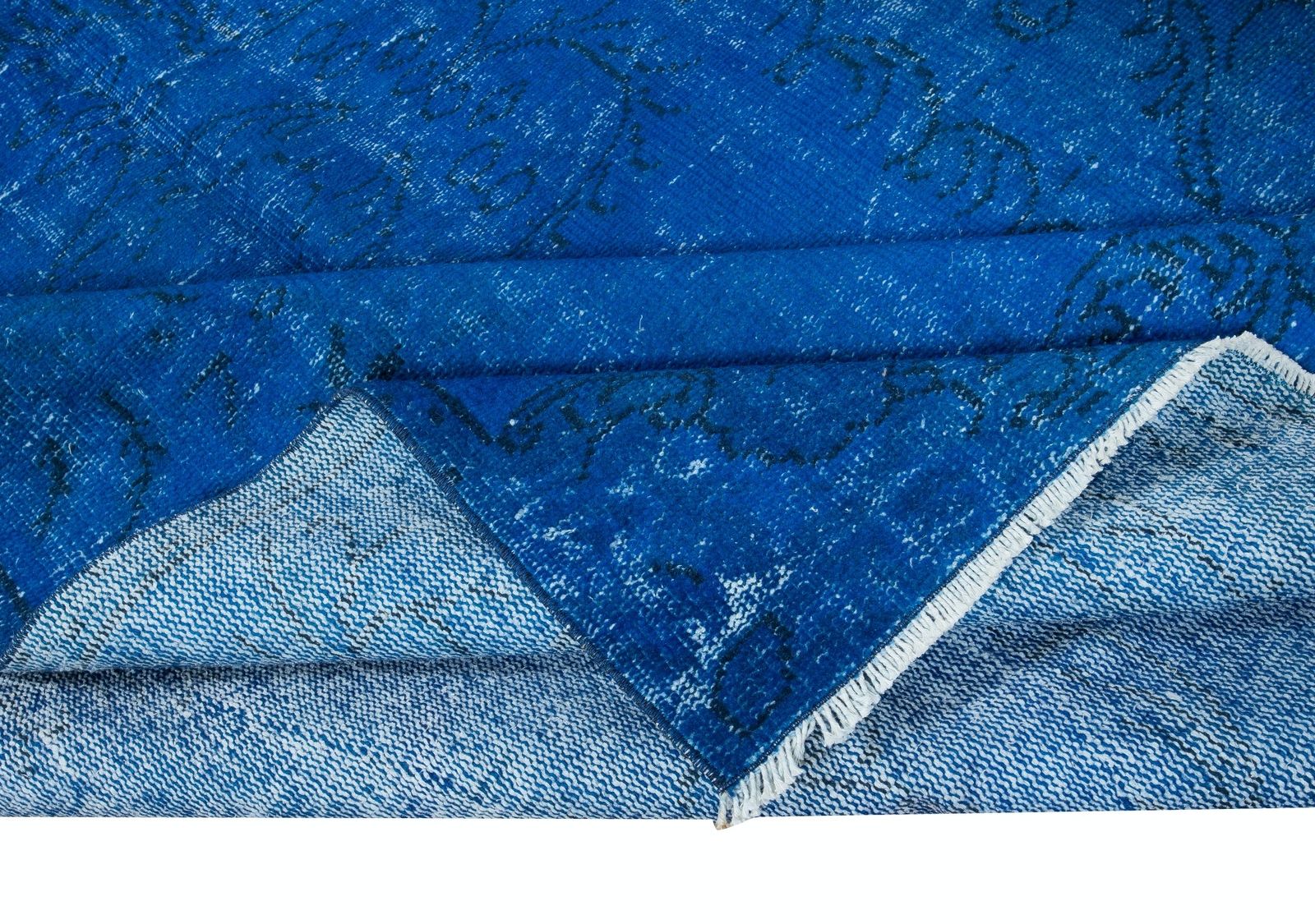 5.7x9.4 Ft Modern Blue Area Rug, Handwoven And Handknotted In Isparta, Turkey photo for sale