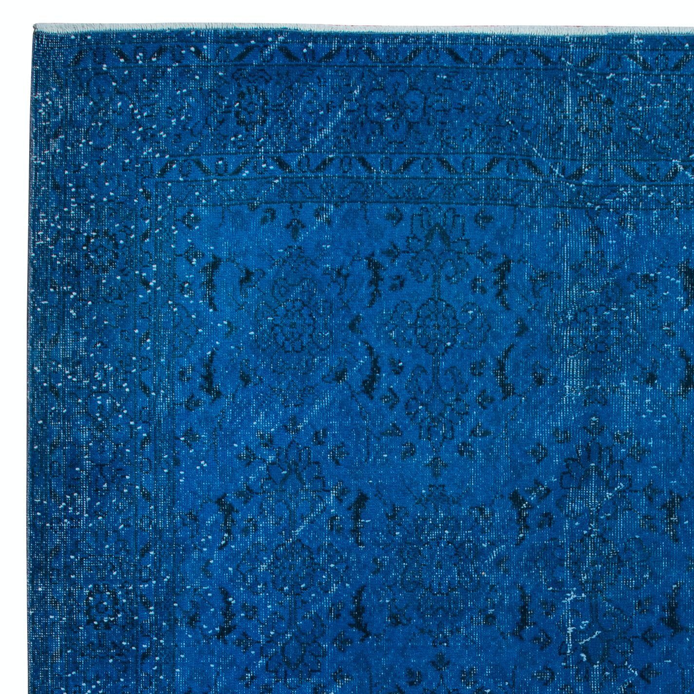 6.6x10.2 Ft Modern Blue Handmade Area Rug, Turkish Carpet, Woolen Floor Covering photo Textiles