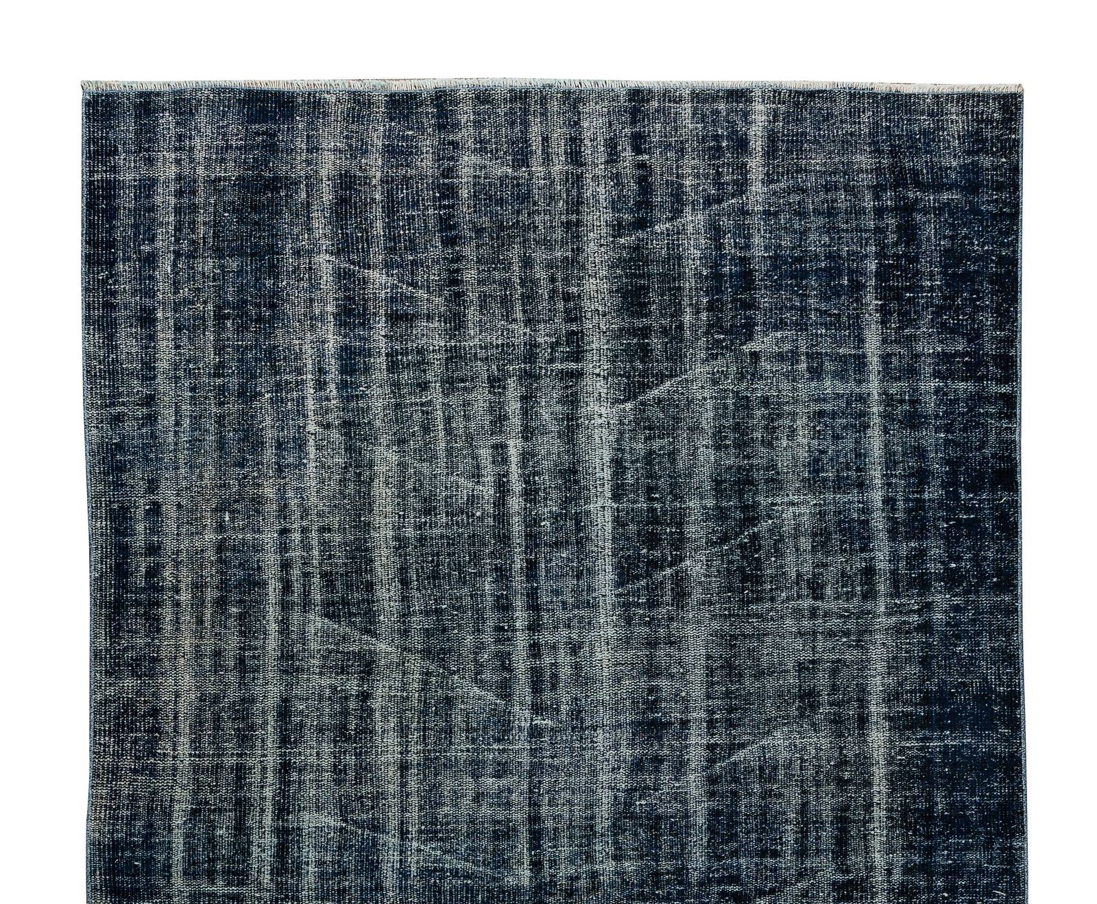 5.2x9 Ft Turkish Vintage Carpet Over Dyed In Navy Blue, Modern Handmade Area Rug photo Textiles
