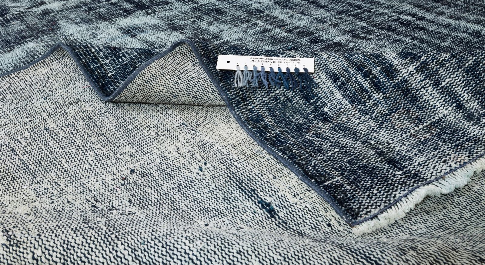 6.2x10 Ft Vintage Handmade Turkish Rug Overdyed In Navy Blue For Modern Interior photo for sale