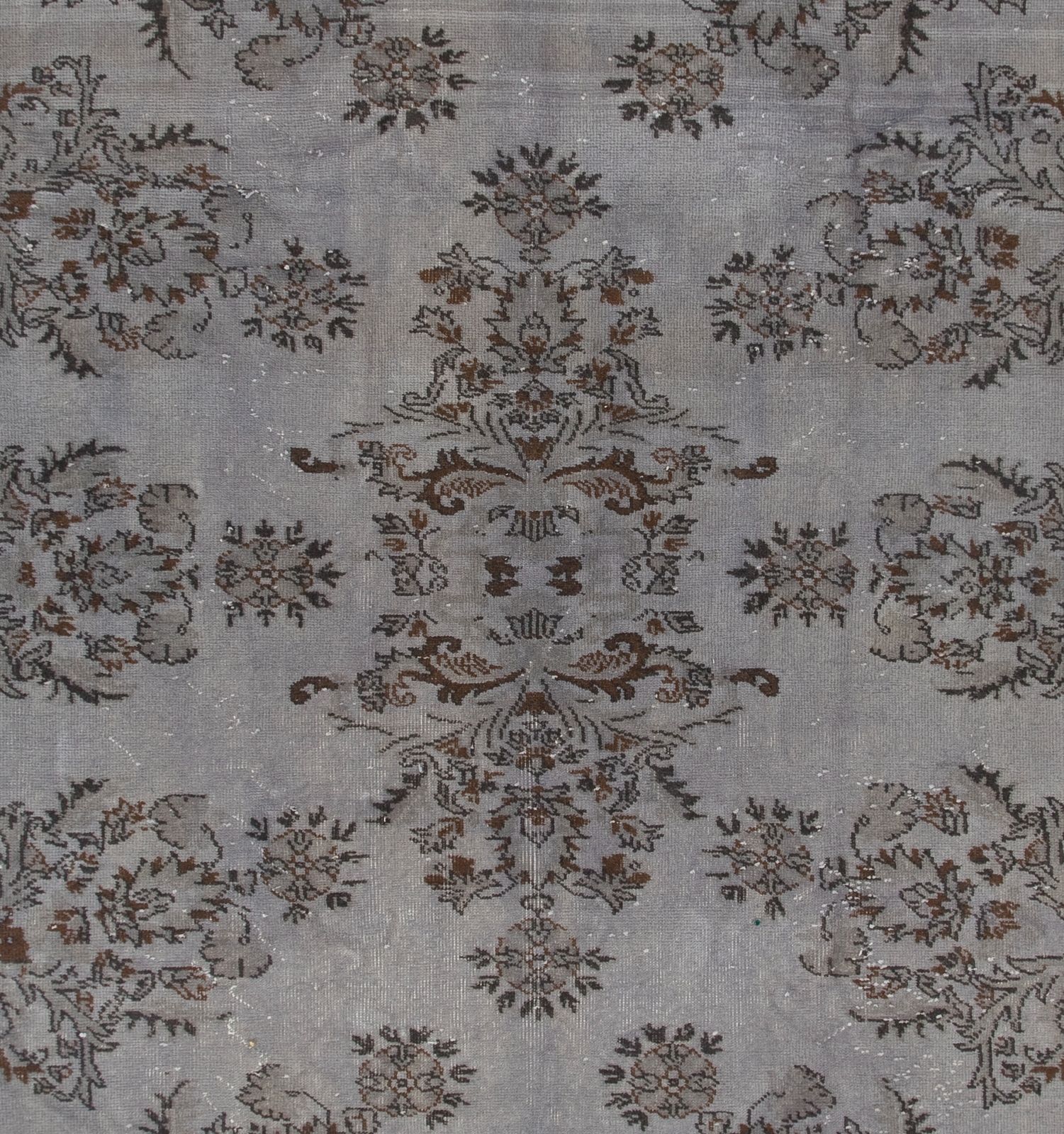 7x10.5 Ft Handmade Vintage Anatolian Rug Overdyed In Gray For Modern Interiors photo 629.0