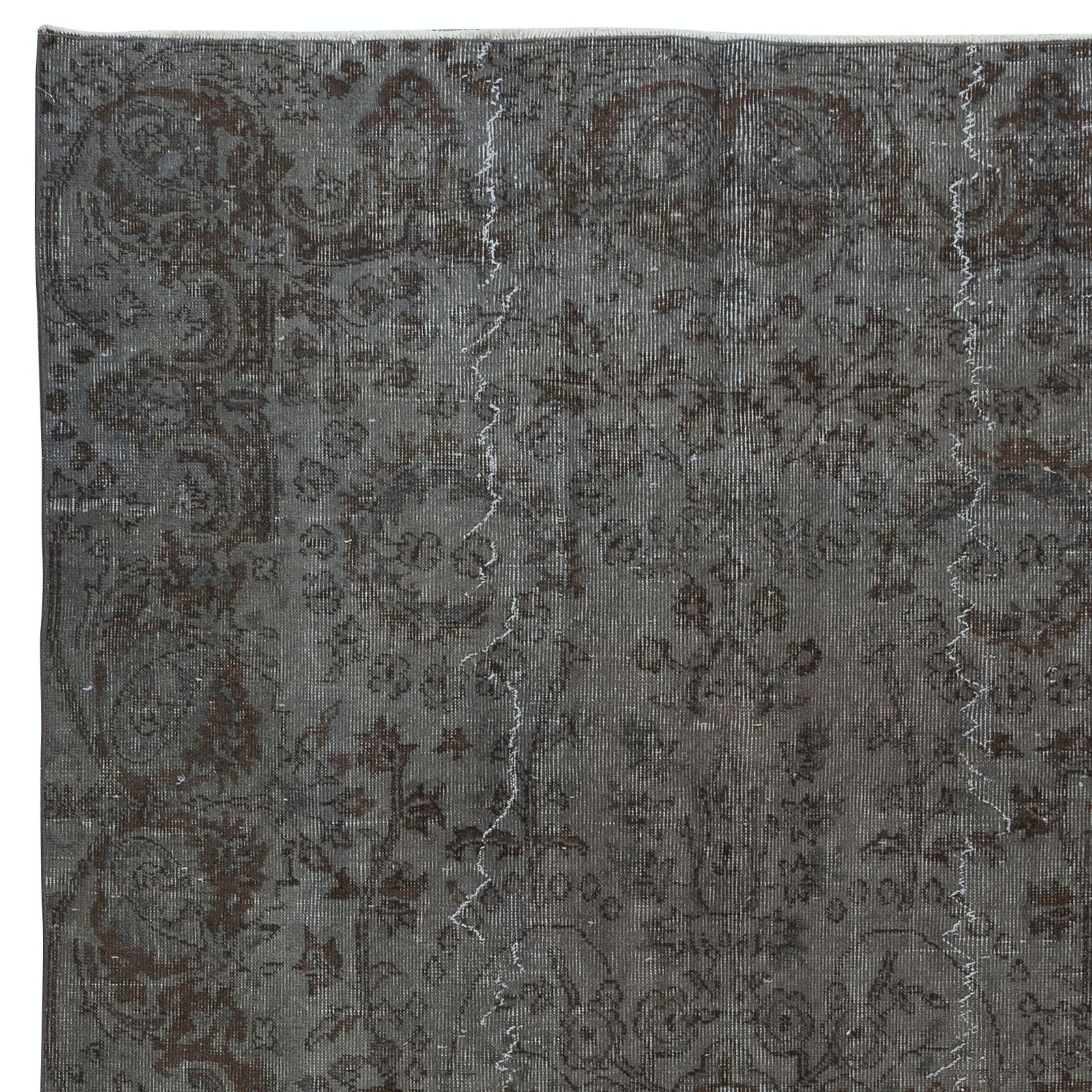 5.7x8.7 Ft Rustic Handmade Turkish Sparta Area Rug. Gray & Brown Colors photo Textiles