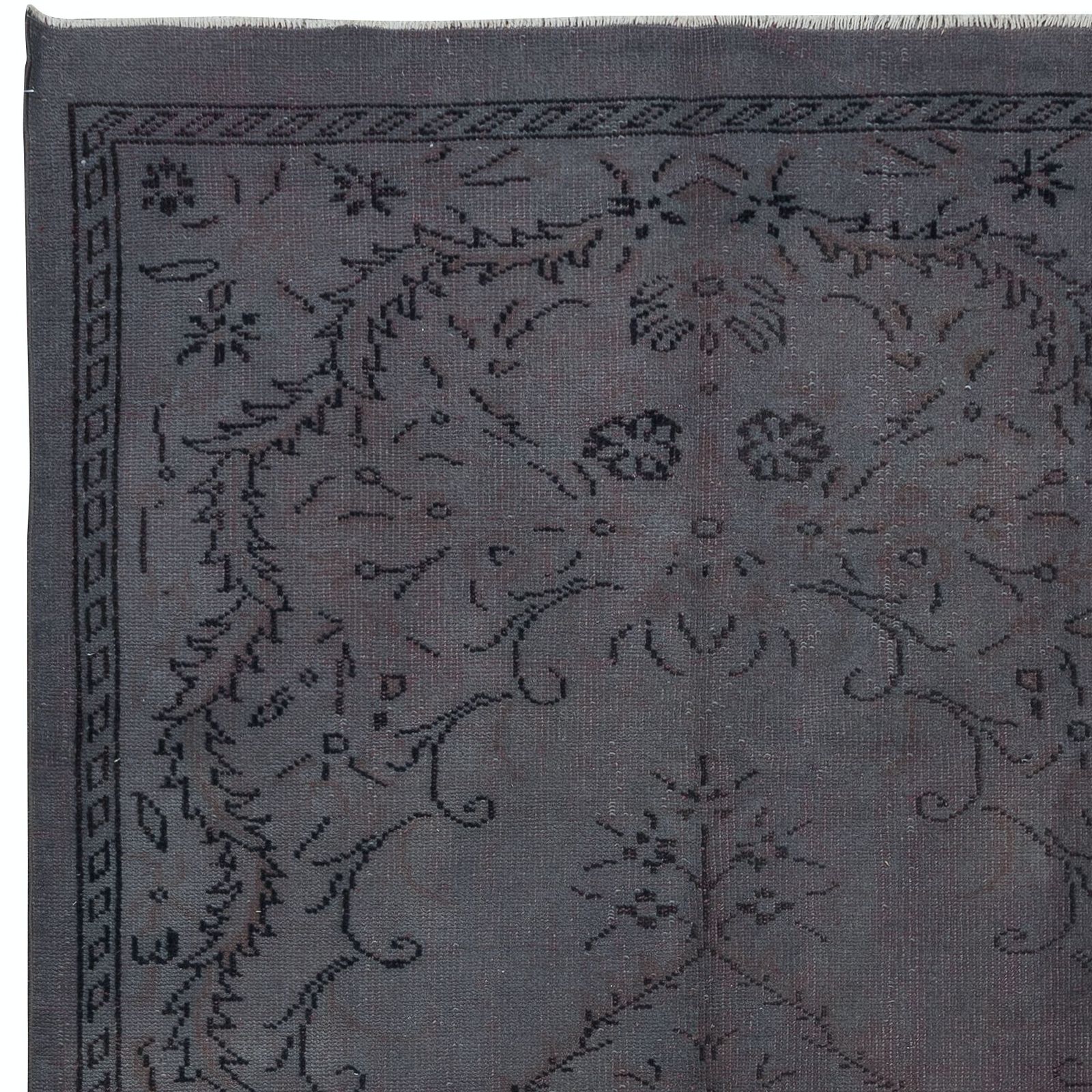 5.7x9.3 Ft Iron Gray Handmade Area Rug From Turkey, Room Size Modern Carpet photo Textiles
