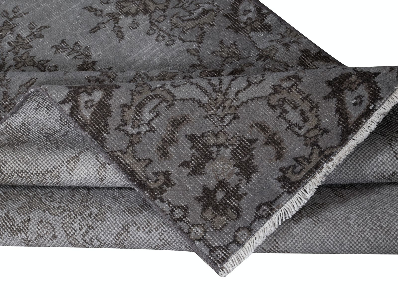 4x6.7 Ft Modern Handmade Turkish Gray Indoor Outdoor Rug With Medallion Design photo for sale