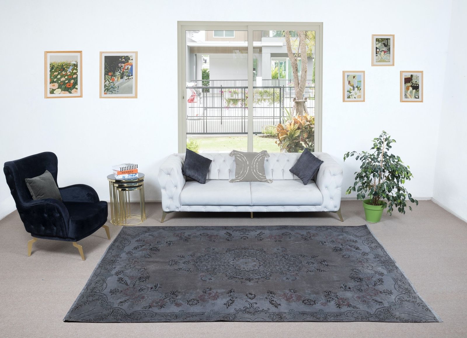 7x10 Ft Decorative Handmade Turkish European Design Rug In Gray And Brown Tones photo furniture