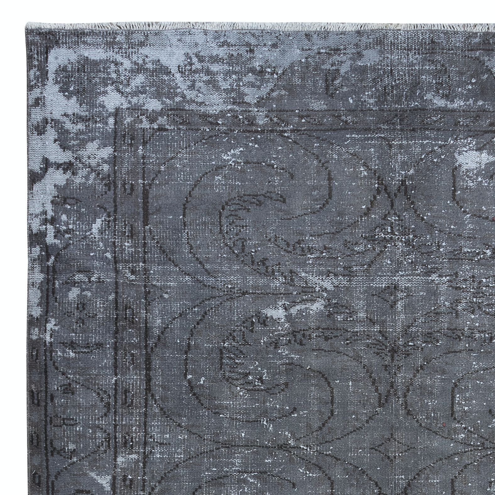 6.5x10 Ft Gray Handmade Shabby Chic Rug, Low Pile Carpet From Isparta, Turkey photo Textiles