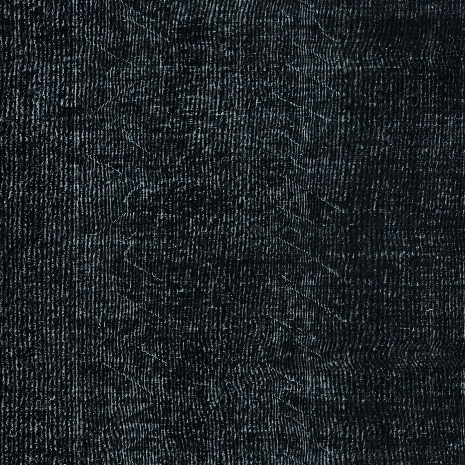 6.4x9 Ft Plain Black Area Rug, Handknotted And Handwoven In Isparta, Turkey photo 491.0