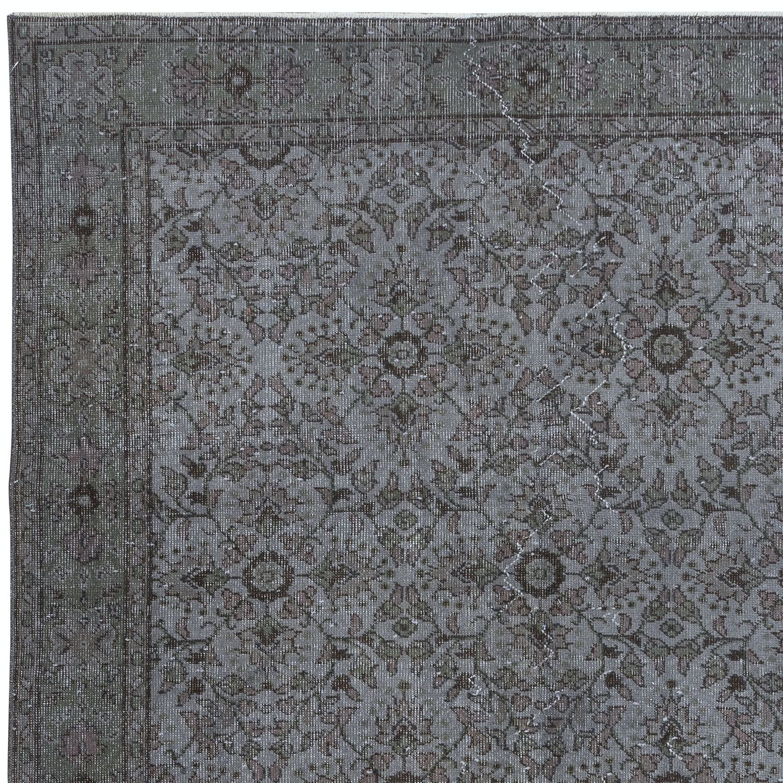 6x9.4 Ft Upcycled Handmade Area Rug In Gray, Contemporary Turkish Carpet photo Textiles