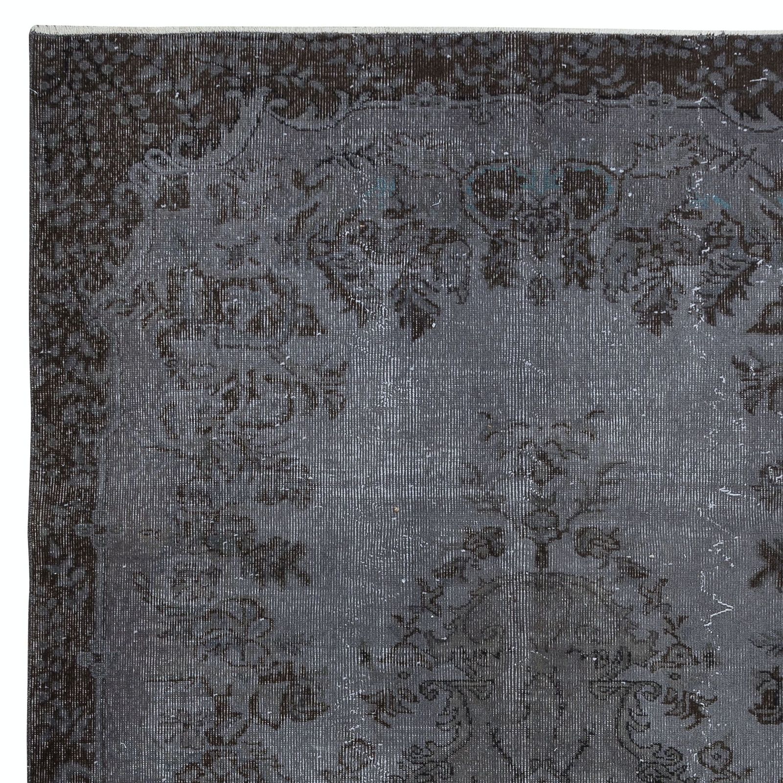 5.7x9.2 Ft Modern Overdyed Hand Knotted Wool Gray Area Rug From Turkey photo Textiles