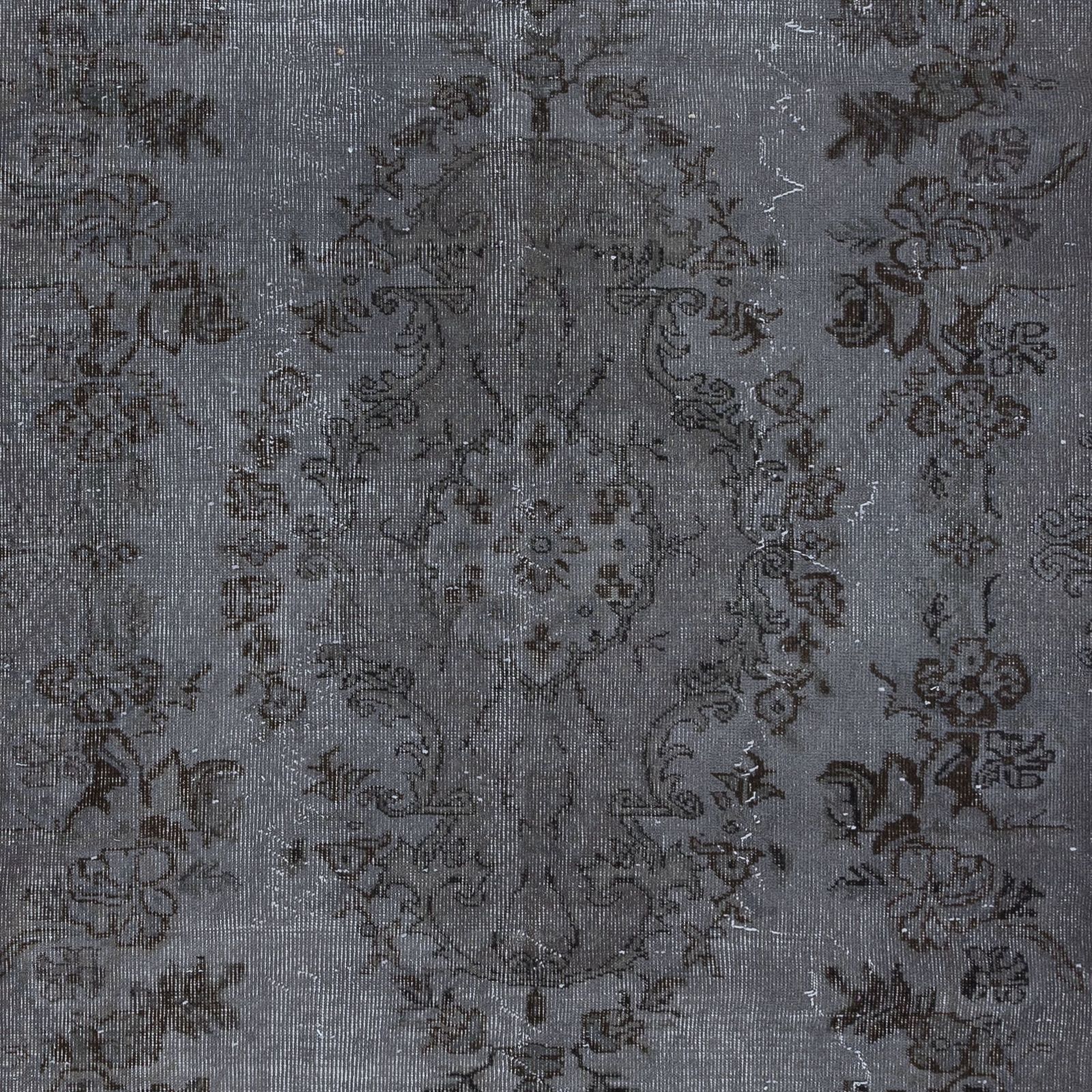 5.7x9.2 Ft Modern Overdyed Hand Knotted Wool Gray Area Rug From Turkey photo 359.0
