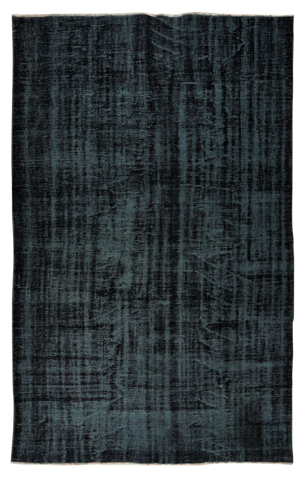 6x9 Ft Handmade Vintage Turkish Area Rug Over Dyed In Black 4 Modern Interiors