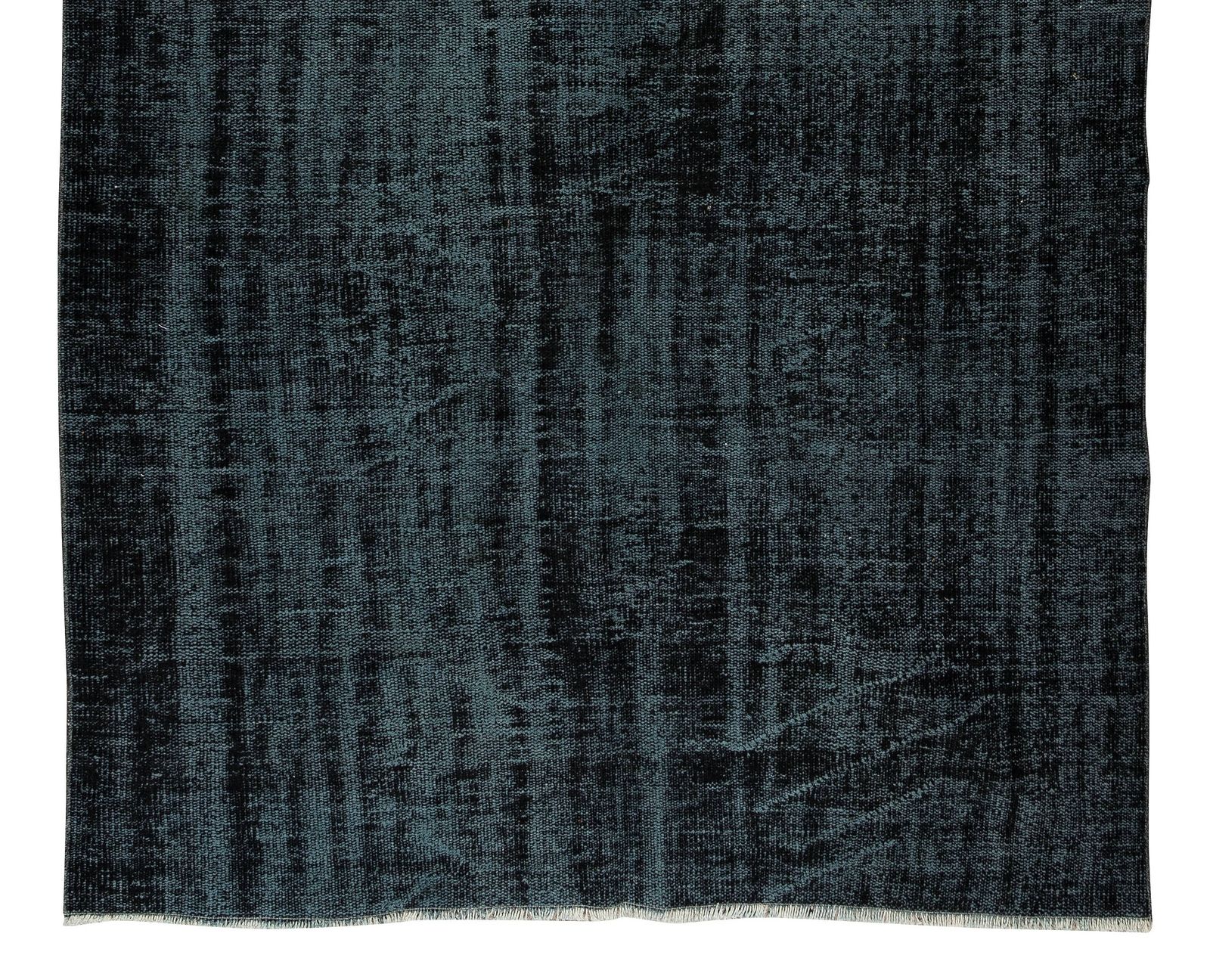 5.7x9.4 Ft Modern Anatolian Area Rug Over Dyed In Black, Vintage Handmade Carpet photo 456.0