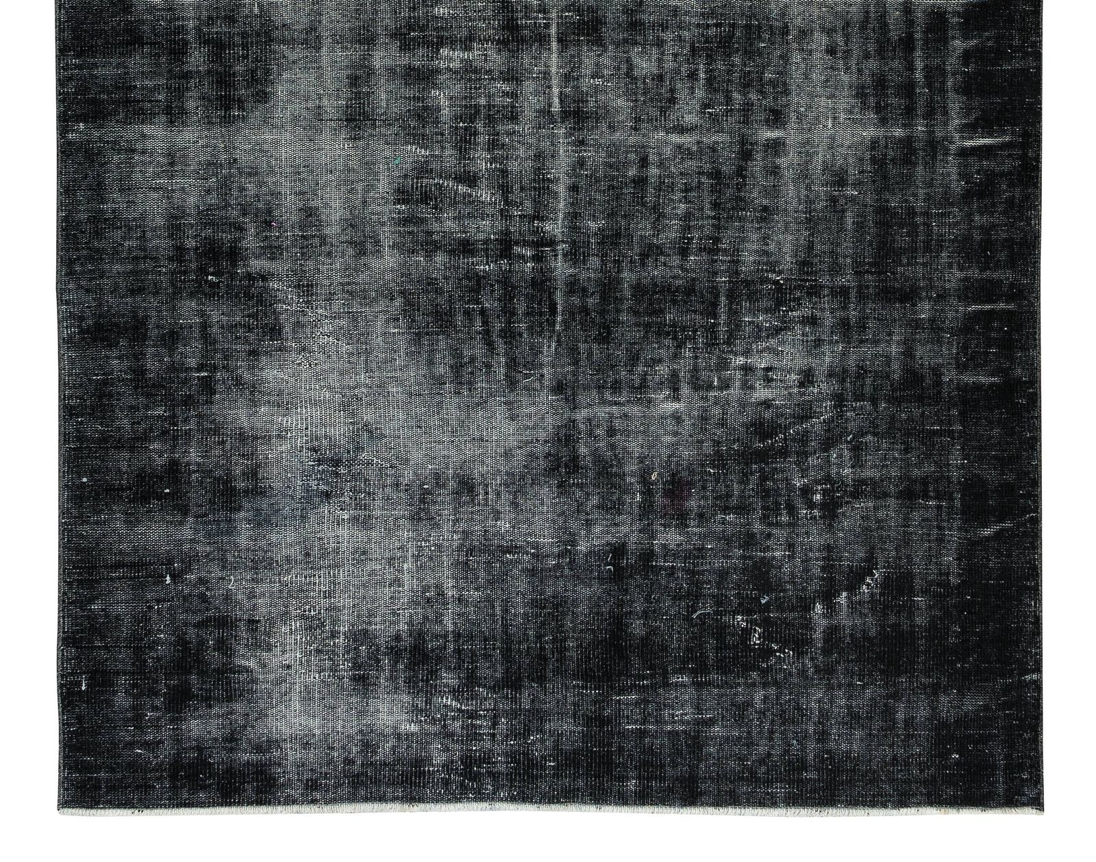 5.7x9.2 Ft Distressed Vintage Handmade Turkish Area Rug Over Dyed In Black photo 444.0