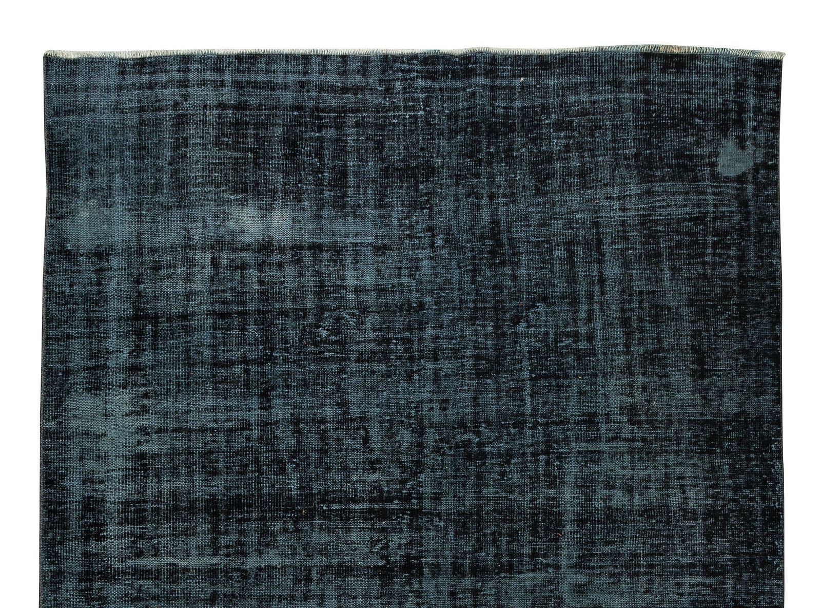 6.9x10 Ft Vintage Handmade Turkish Rug Over Dyed In Black For Modern Interiors photo Textiles