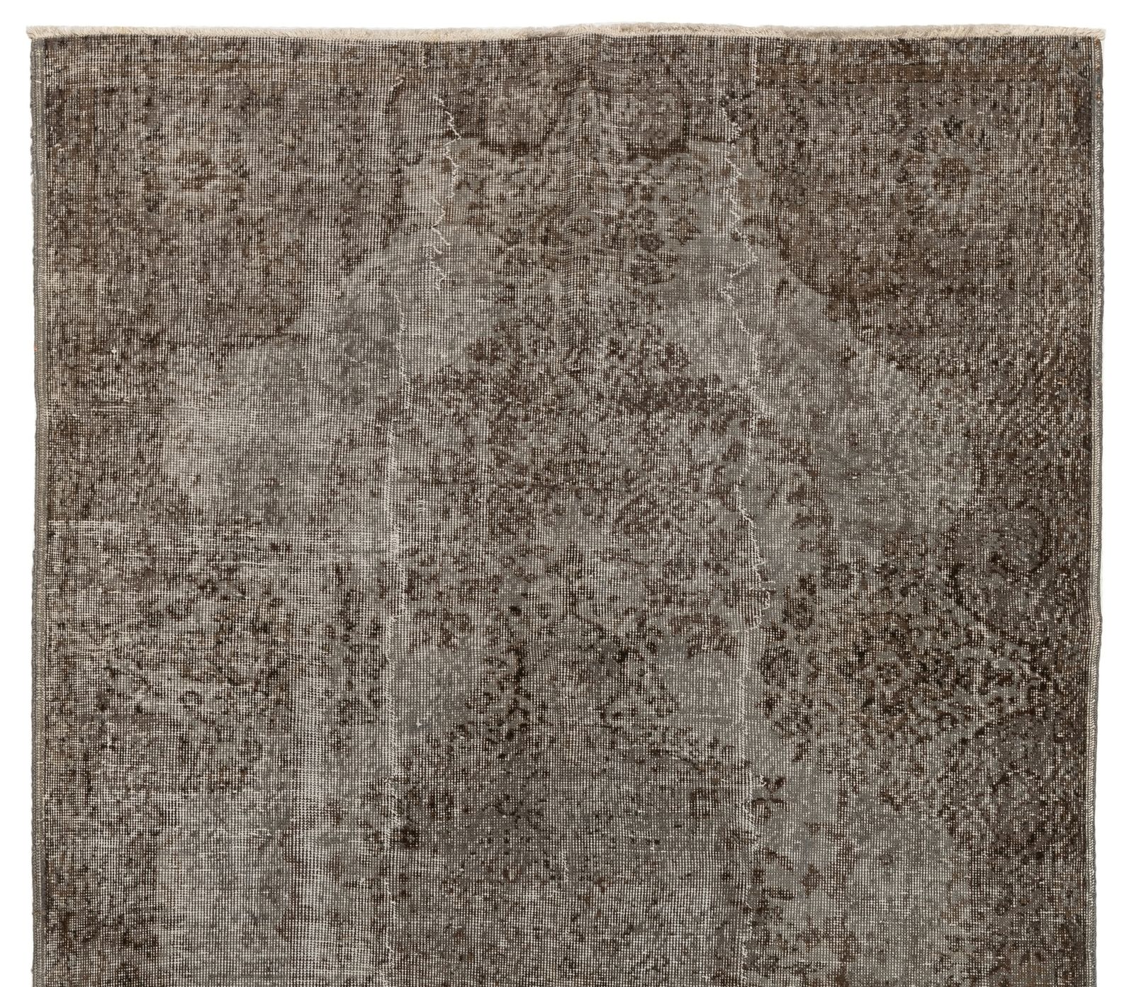 5.5x9.2 Ft Mid Century Area Rug Overdyed In Gray, Handmade In Turkey photo Textiles