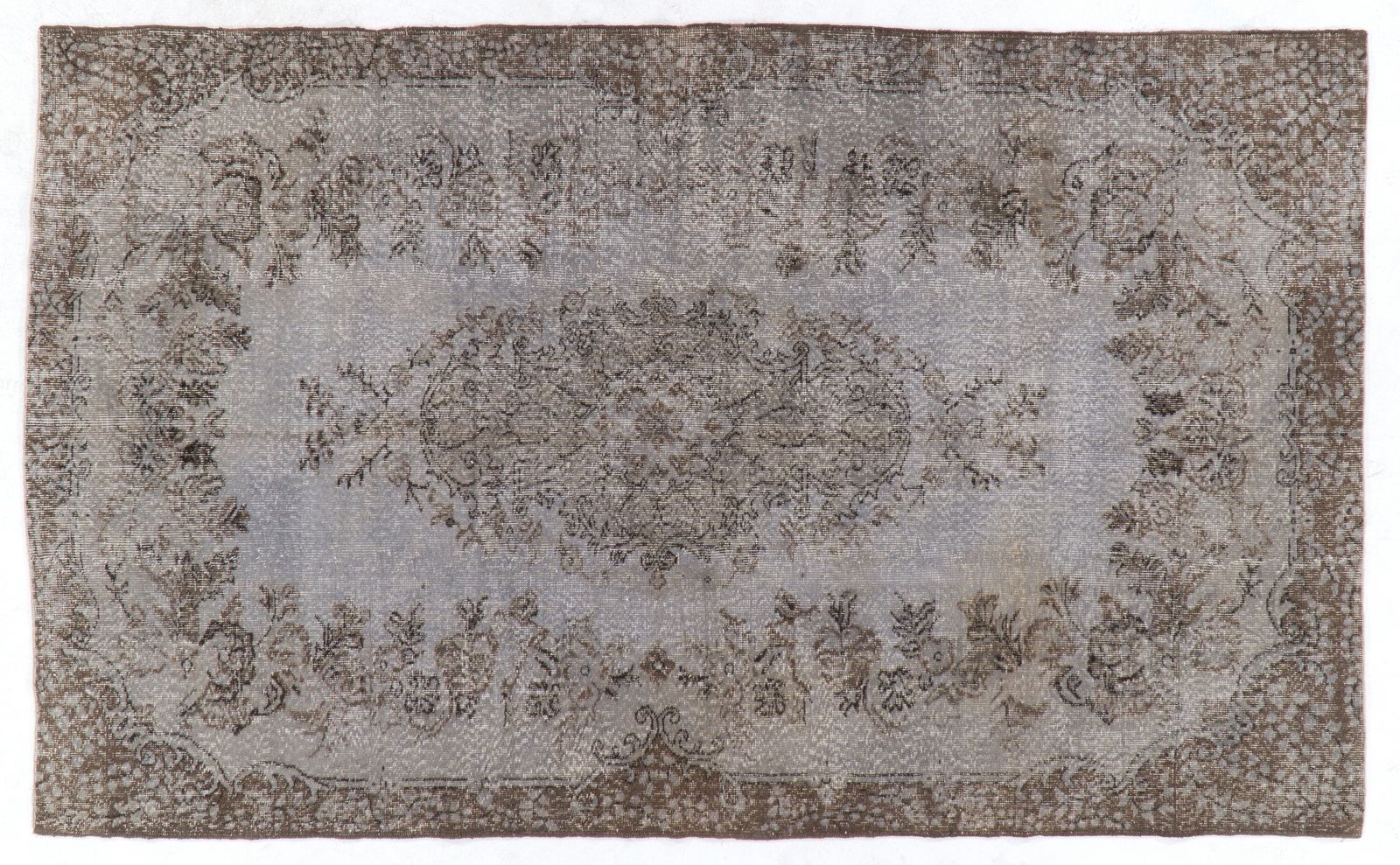 6x10 Ft Hand Knotted Vintage Anatolian Rug Overdyed In Gray For Living Room photo furniture