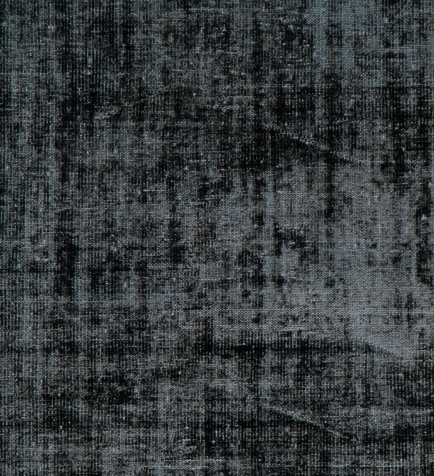 5.3x8.3 Ft Vintage Area Rug Overdyed In Black, Handknotted In Turkey photo 368.0