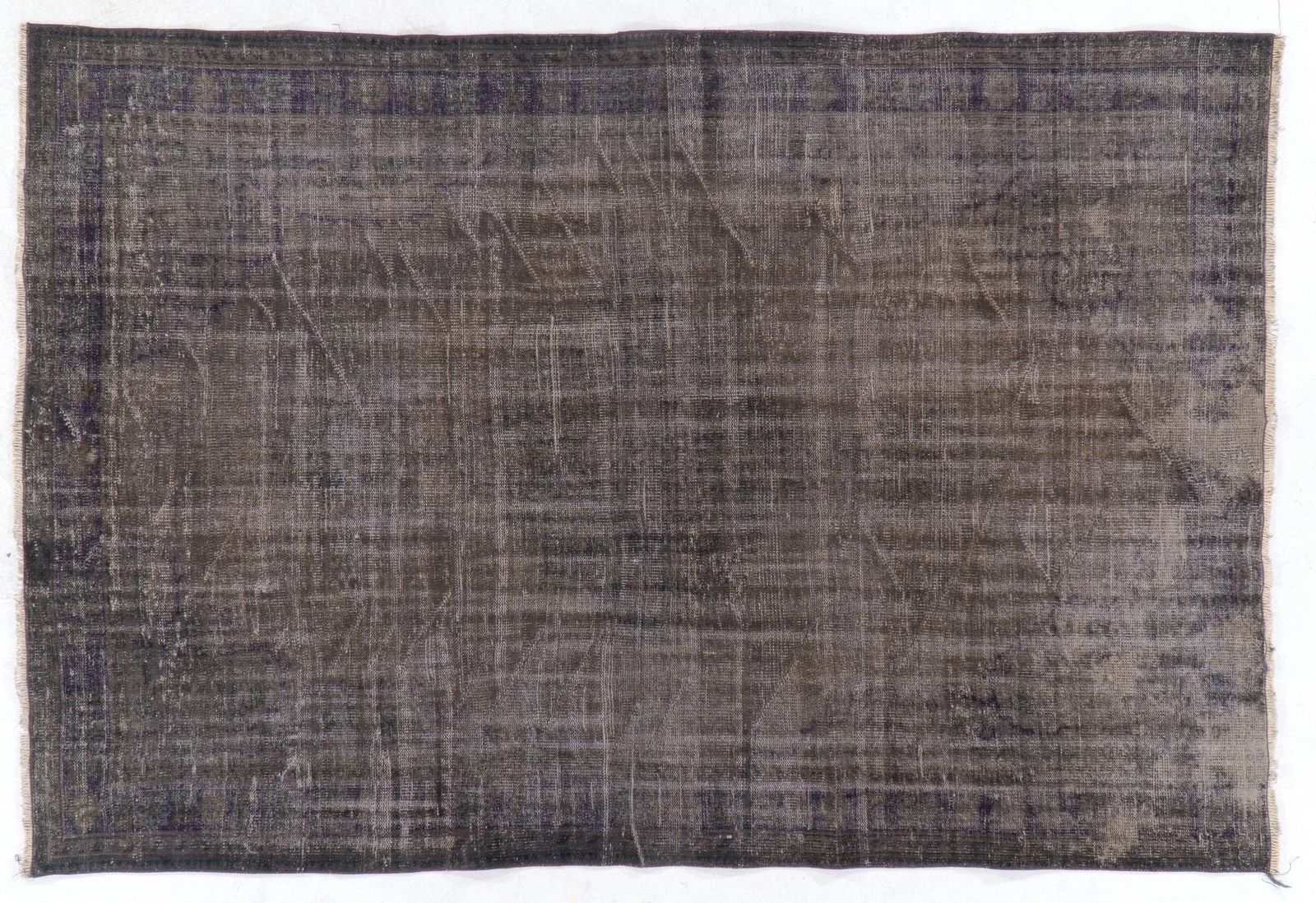 6.2x8.9 Ft Handmade Vintage Anatolian Rug Overdyed In Gray For Modern Interiors photo furniture