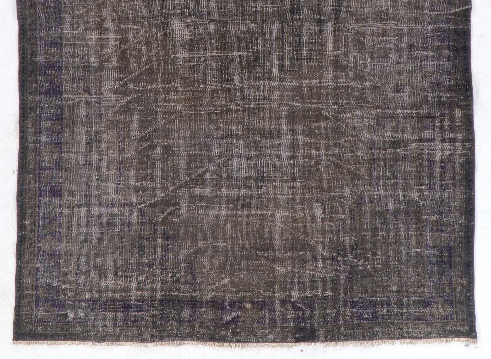 6.2x8.9 Ft Handmade Vintage Anatolian Rug Overdyed In Gray For Modern Interiors photo for sale