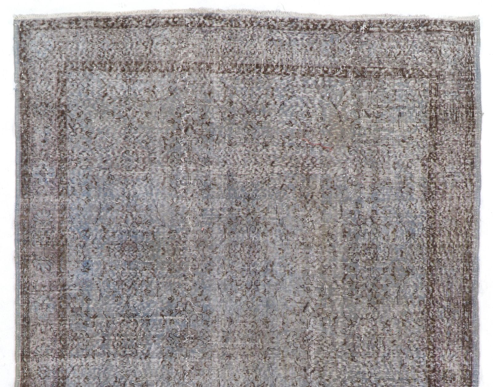 6x10 Ft Hand Knotted Vintage Anatolian Rug Overdyed In Gray For Living Room photo Textiles