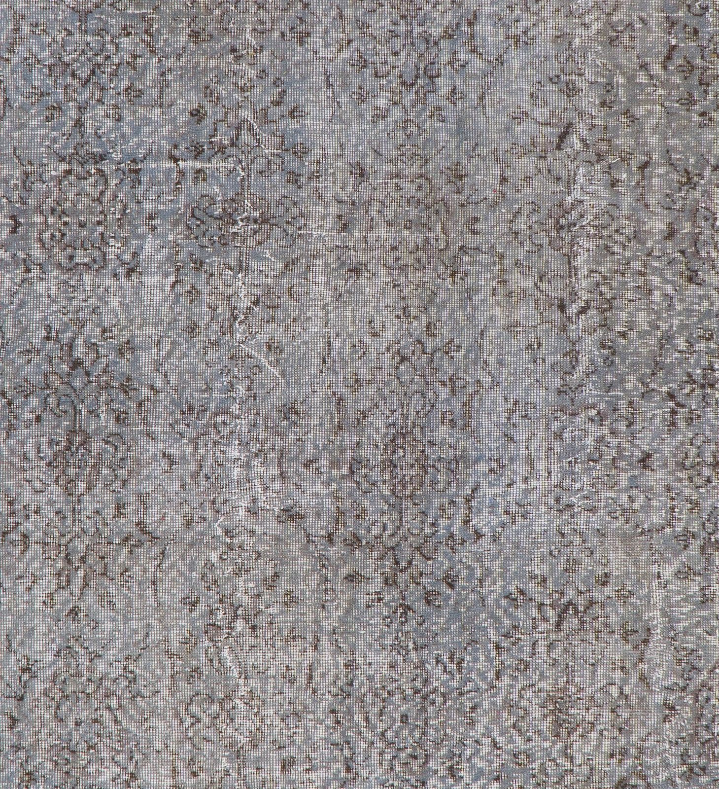 6x10 Ft Hand Knotted Vintage Anatolian Rug Overdyed In Gray For Living Room photo 517.0