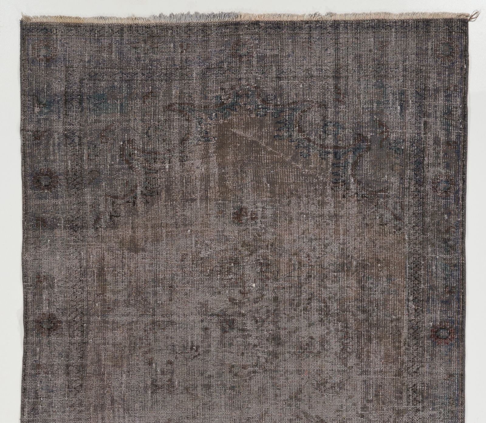 5.2x9.2 Ft Contemporary Vintage Area Rug Overdyed In Gray, Handknotted In Turkey photo Textiles