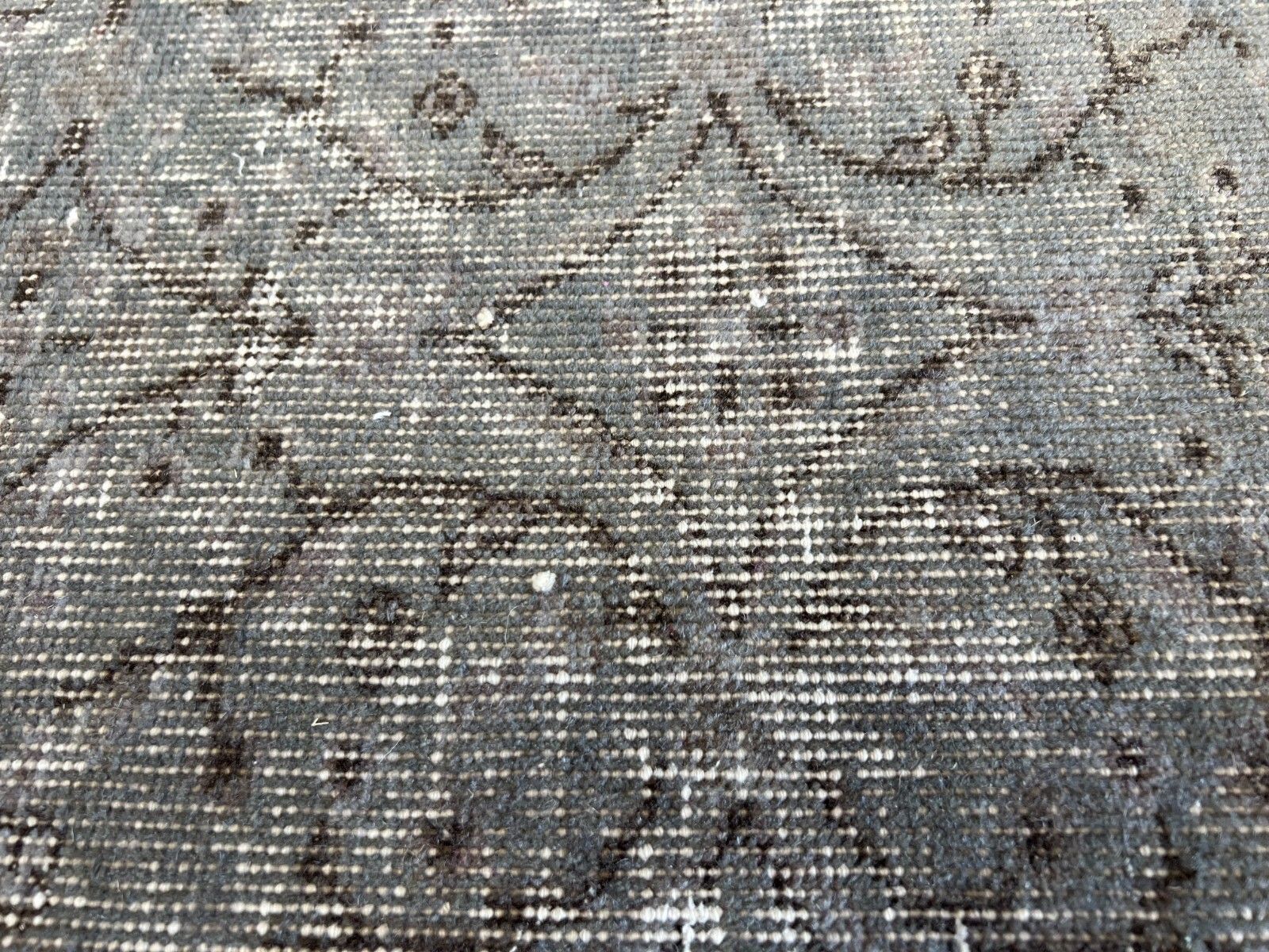 6.9x10 Ft Distressed Vintage Area Rug Overdyed In Gray, Handknotted In Turkey photo 587.0