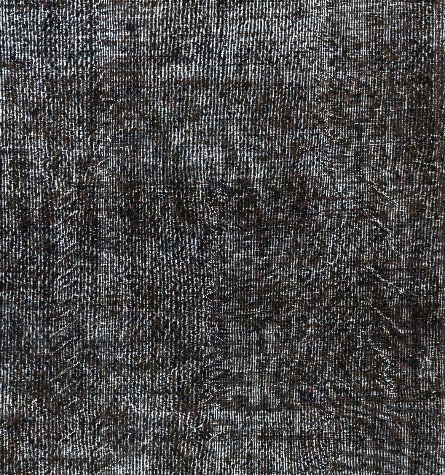 7x10.5 Ft Abstract Vintage Rug Overdyed In Gray, Handknotted In Turkey photo 746.0