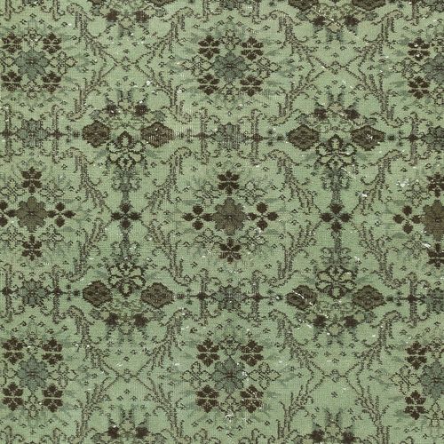 3.8x7 Ft Handmade Turkish Accent Rug With Floral Design And Green Background photo 222.0