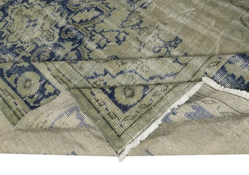 6.5x10.2 Ft Decorative Hand Knotted Turkish Wool Area Rug In Green Color photo for sale