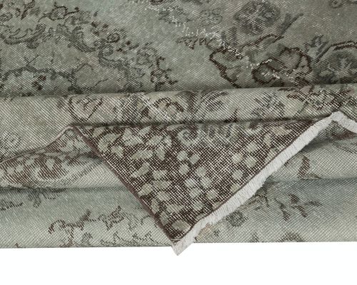 5.4x8.7 Ft Contemporary Handmade Turkish Wool Area Rug In Green Color photo for sale