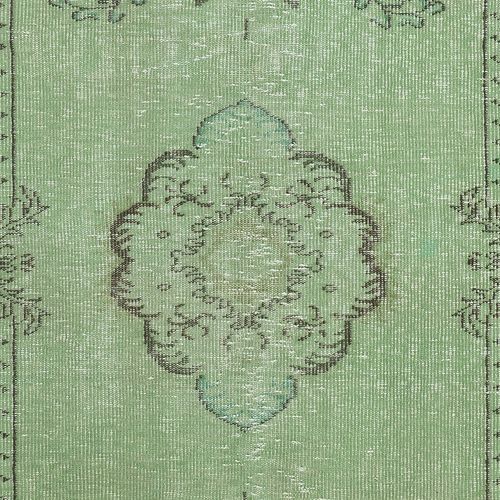 5x8 Ft Green Color Wool Area Rug For Modern Interiors, Handmade In Turkey photo 339.0