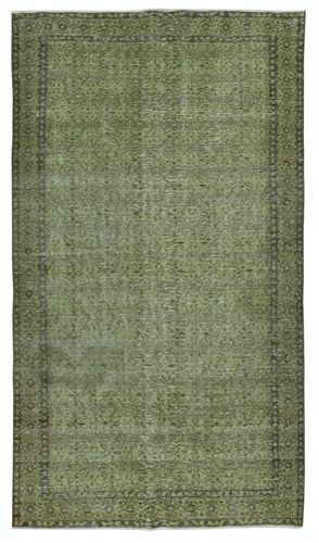 5.3x9.2 Ft Modern Handmade Turkish Floral Patterned Area Rug In Green