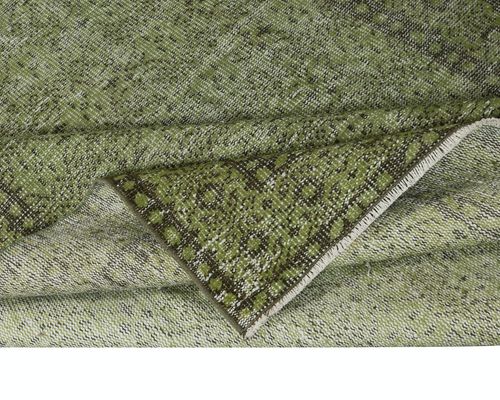 5.3x9.2 Ft Modern Handmade Turkish Floral Patterned Area Rug In Green photo for sale