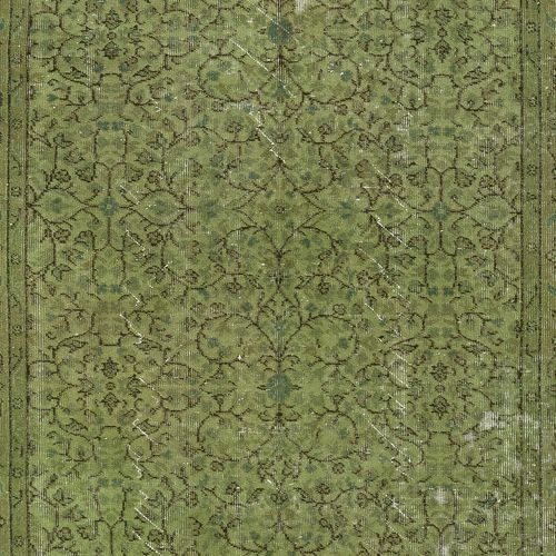 5.2x8.6 Ft Modern Style Floral Patterned Area Rug In Green, Handmade In Turkey photo 381.0