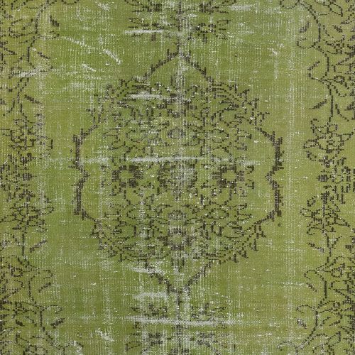 5.6x8.6 Ft Contemporary Handmade Turkish Wool Area Rug In Green photo 409.0