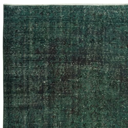 5.4x8.5 Ft Modern Hand Knotted Area Rug. Dark Green Color Turkish Floor Covering photo Textiles
