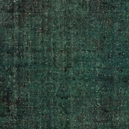 5.4x8.5 Ft Modern Hand Knotted Area Rug. Dark Green Color Turkish Floor Covering photo 388.0