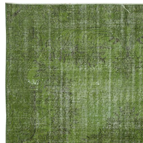 6.6x9.4 Ft Green Color Handmade Shabby Chic Turkish Area Rug For Living Room photo Textiles