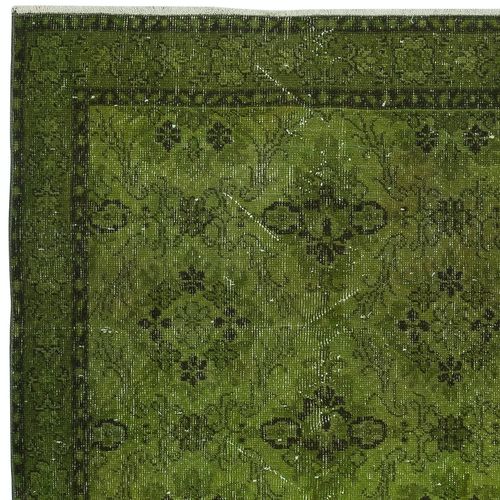 3.7x6.6 Ft Green Accent Rug For Contemporary Interiors. Hand Knotted In Turkey photo Textiles