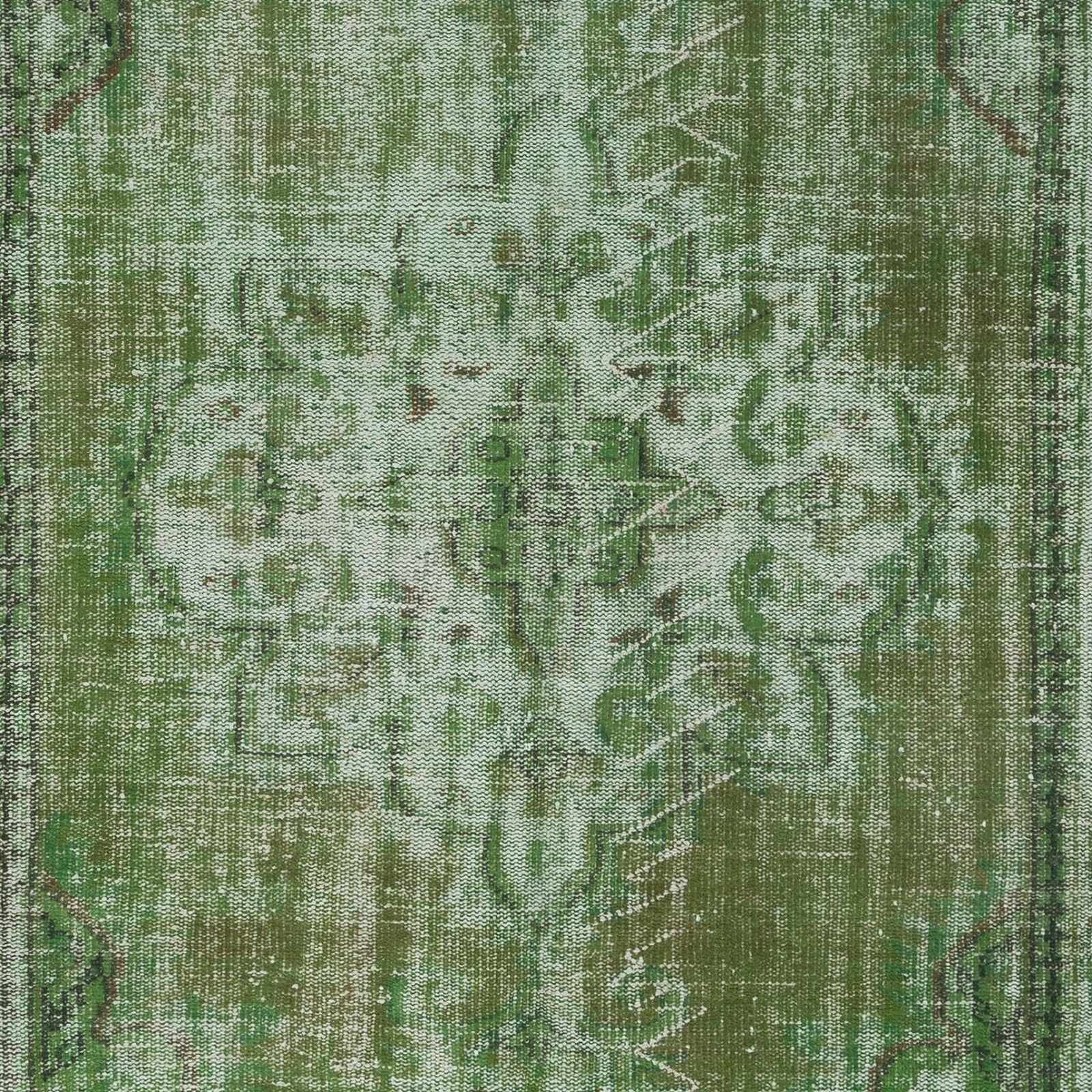 5.5x9 Ft Handmade Turkish Area Rug In Green, Modern Home Decor Carpet photo 420.0