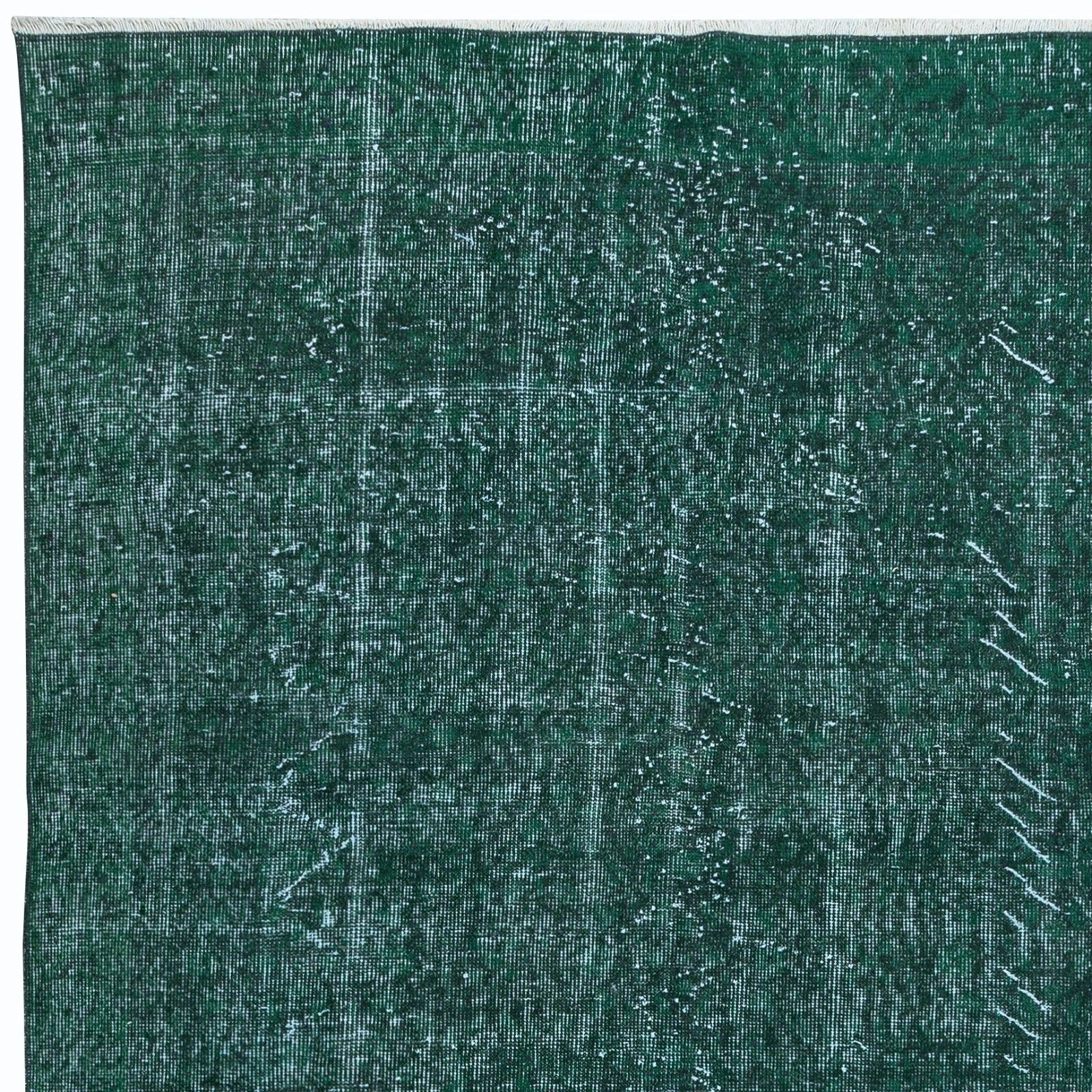 5x8.7 Ft Dark Green Handmade Area Rug, Decorative Modern Turkish Carpet photo Textiles