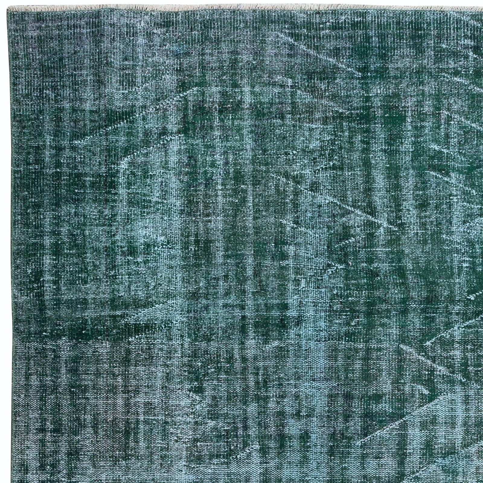 5.2x8.6 Ft Modern Handmade Turkish Green Area Rug With Shabby Chic Style photo Textiles