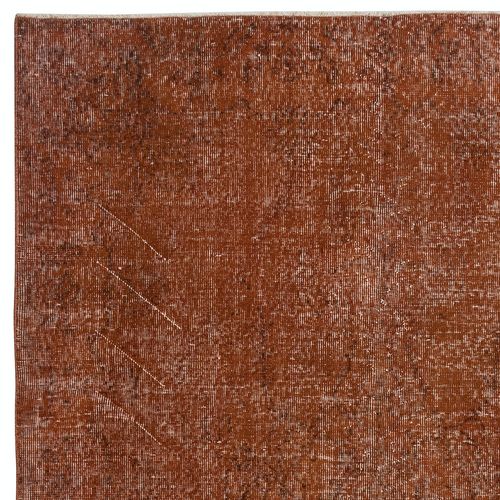 5.5x8.7 Ft Hand Made Floor Rug From Turkey. Orange Color Re Dyed Area Rug photo Textiles