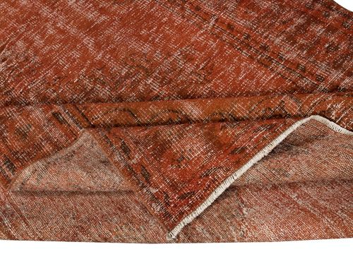 5.7x8.4 Ft Handknotted Turkish Wool Area Rug In Orange. Modern Handmade Wool Rug photo for sale