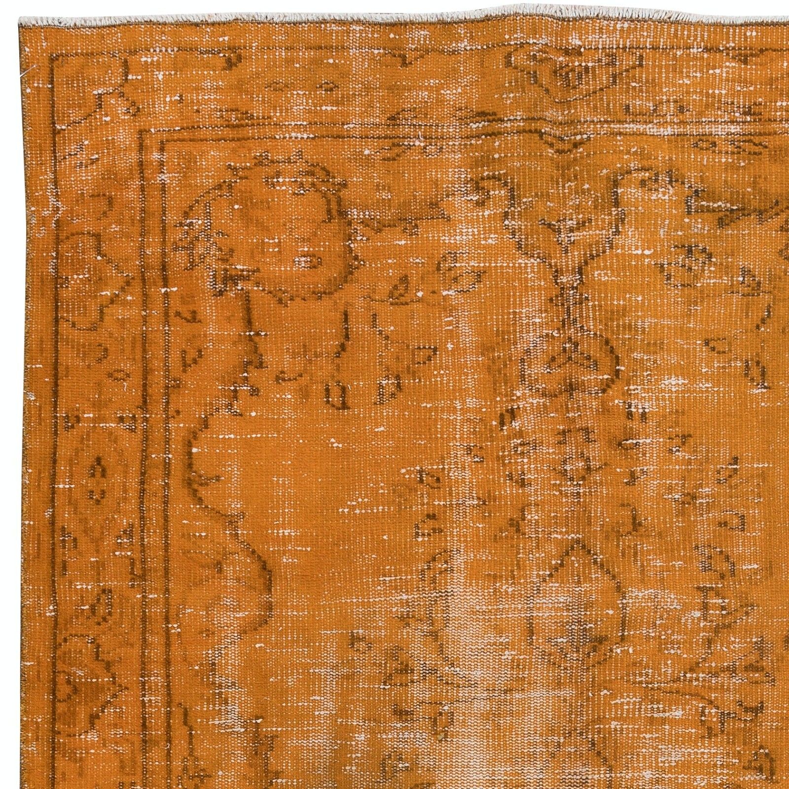 4.5x7.7 Ft Vintage Orange Area Rug, Handwoven And Handknotted In Turkey photo Textiles
