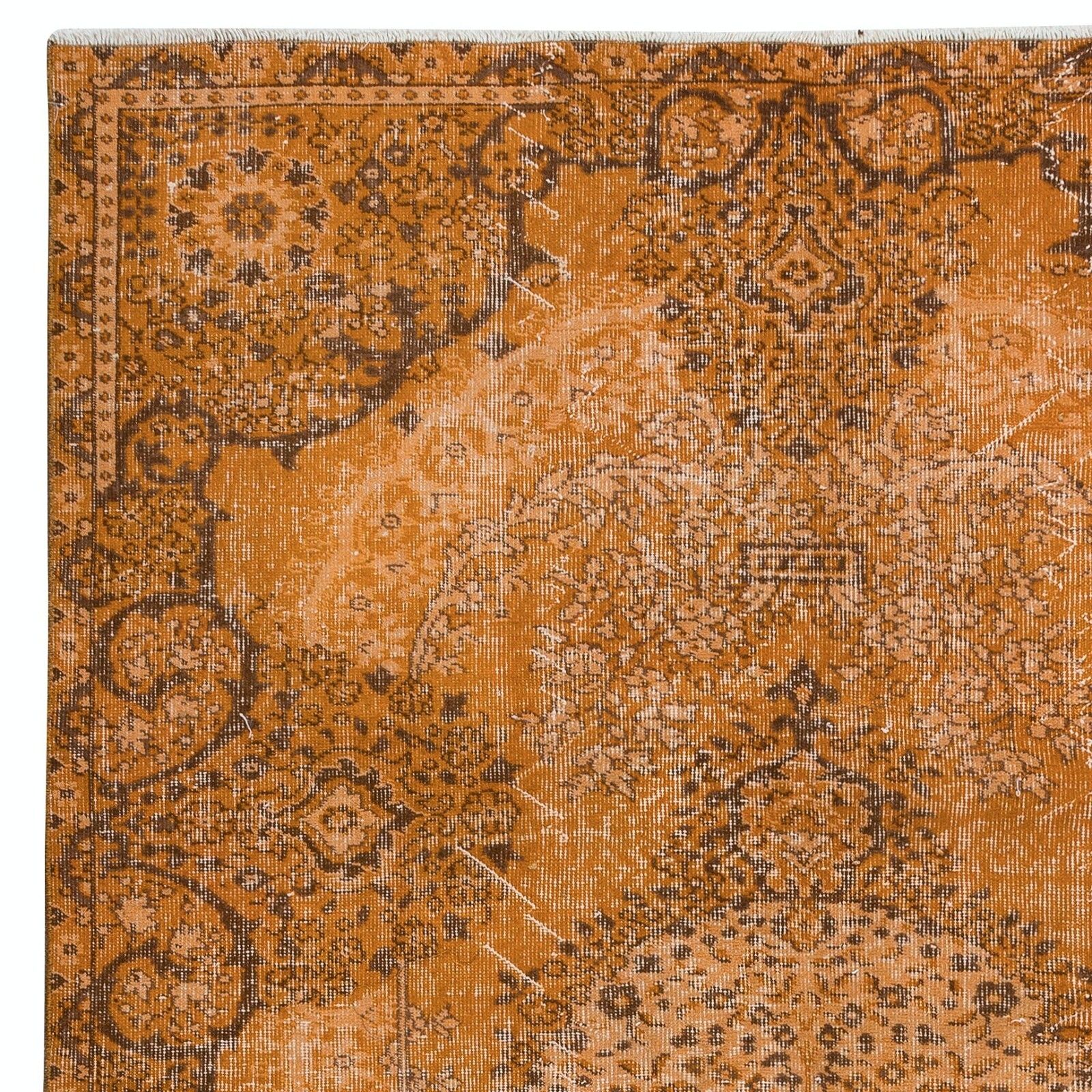 5.6x8.4 Ft Dreamy Orange Rug, Handknotted In Turkey, Modern Living Room Carpet photo Textiles
