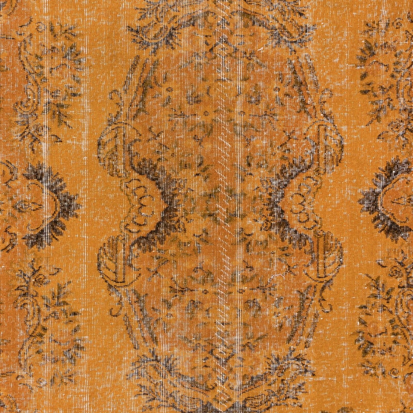 6.2x9.3 Ft French Aubusson Inspired Modern Orange Area Rug, Handmade In Turkey photo 490.0