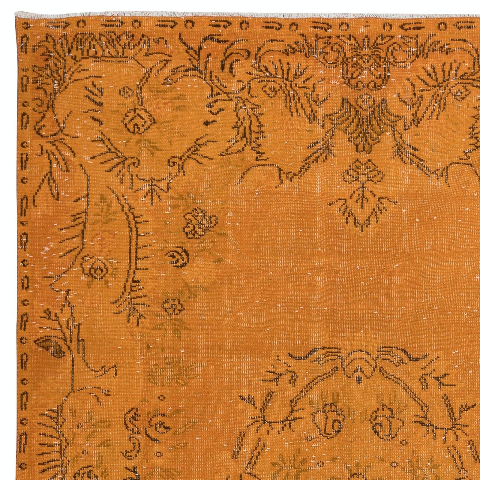 6x10 Ft Aubusson Inspired Orange Rug For Modern Interiors, Handmade In Turkey photo Textiles